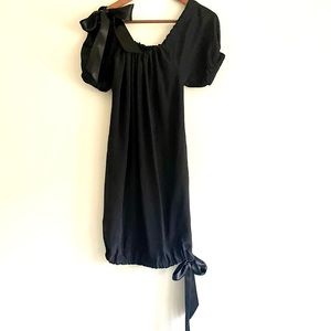 Julie Haus Black Ribbon Bow Adjustable Cold Shoulder Dress